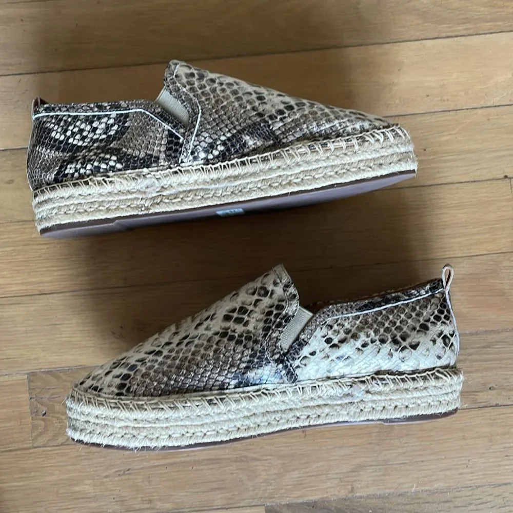 Schutz Fadia Snake Print Platform Espadrille Size 9